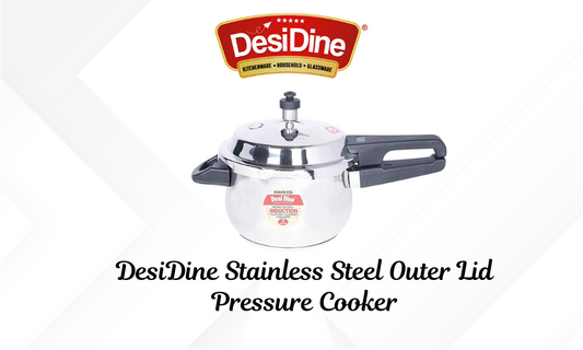 DesiDine Stainless Steel Outer Lid  Pressure Cooker