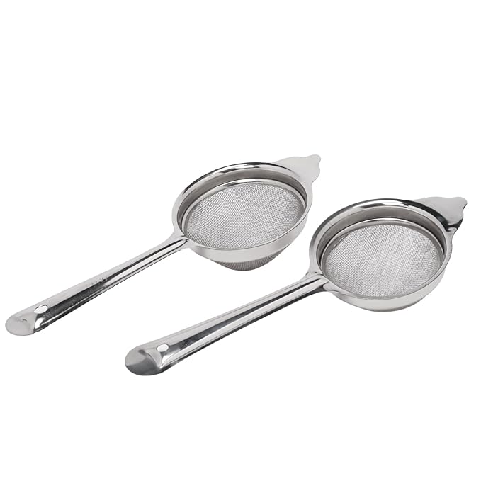 Stainless Steel Dolphin Double Mesh Tea Strainer Set of 2