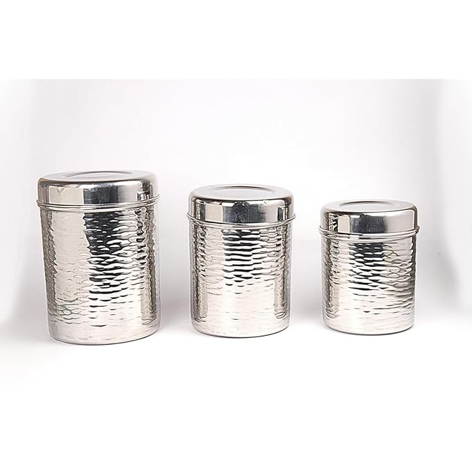 DesiDine Stainless Steel Hammered Dabba Sets