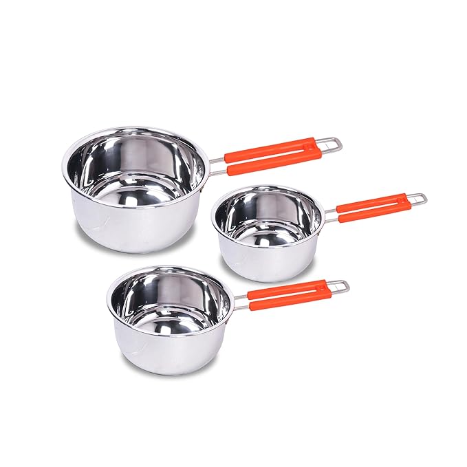 Stainless Steel Sauce Tea Pan with Handle Induction Set Of 3