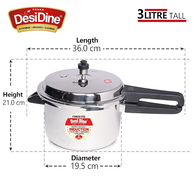 Stainless Steel Outer Lid induction Base Pressure Cooker