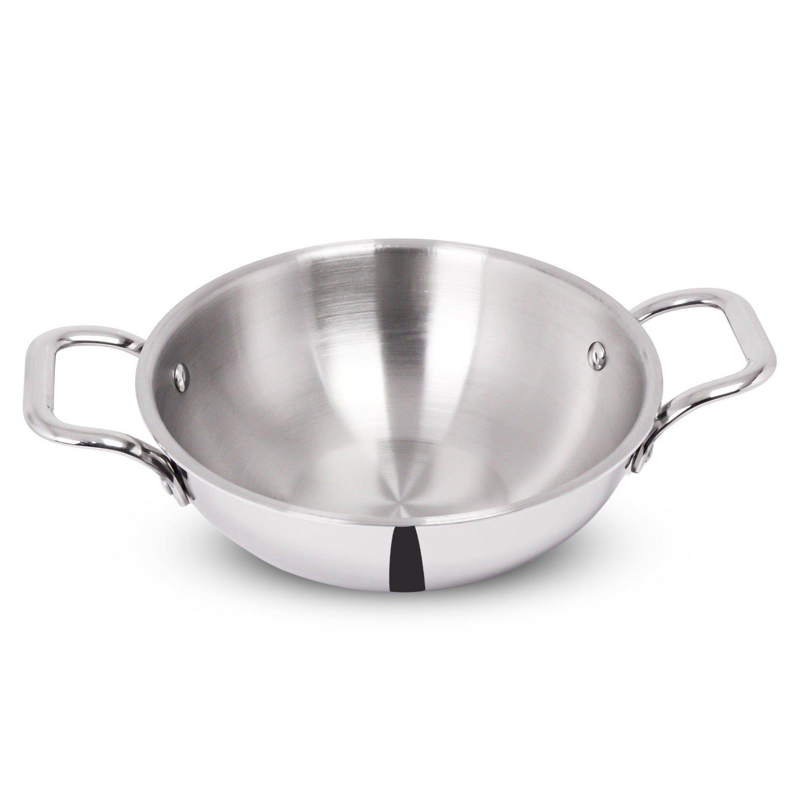 DesiDine Triply Stainless Steel Kadhai With Lid