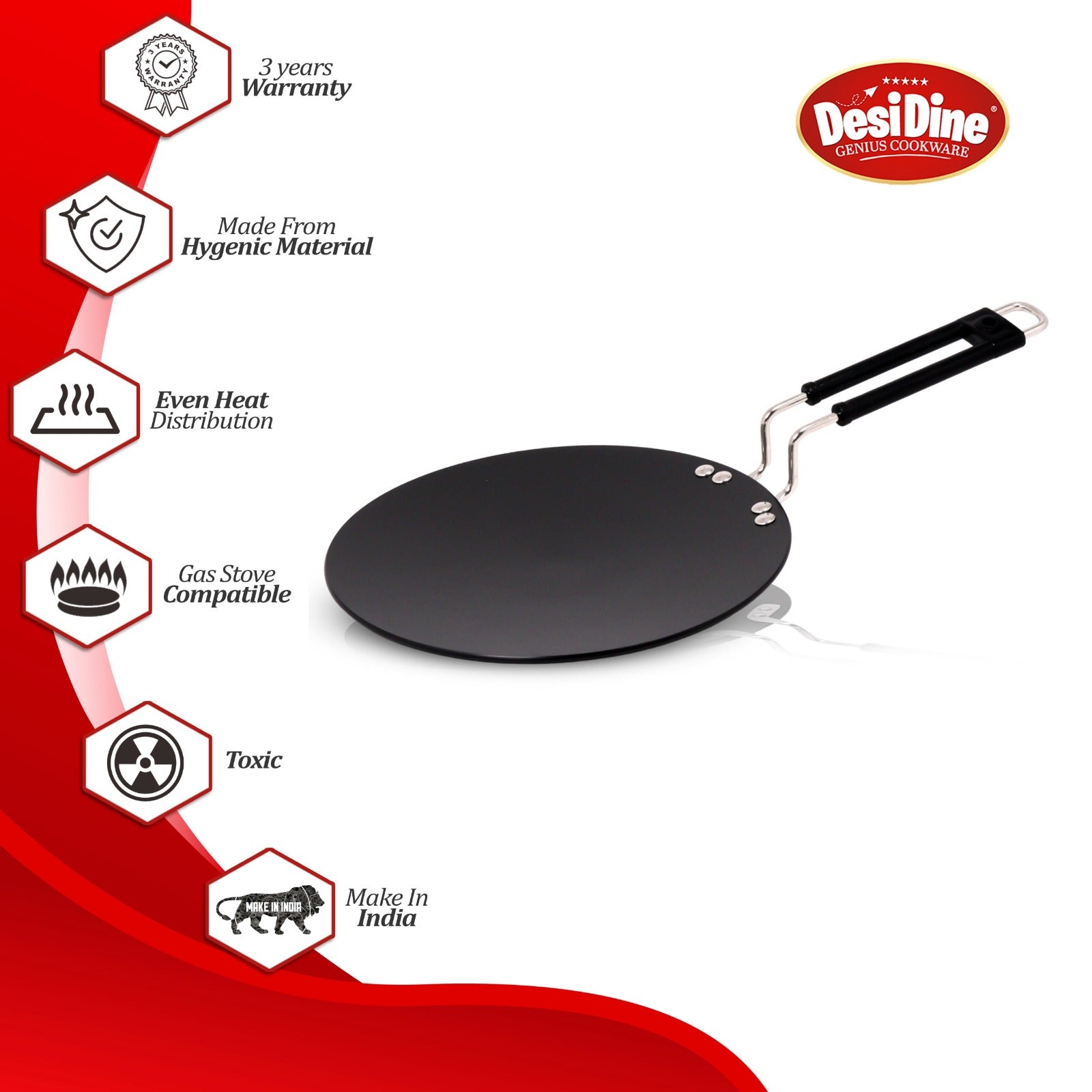 DesiDine Hard Anodised Roti Tawa 10"