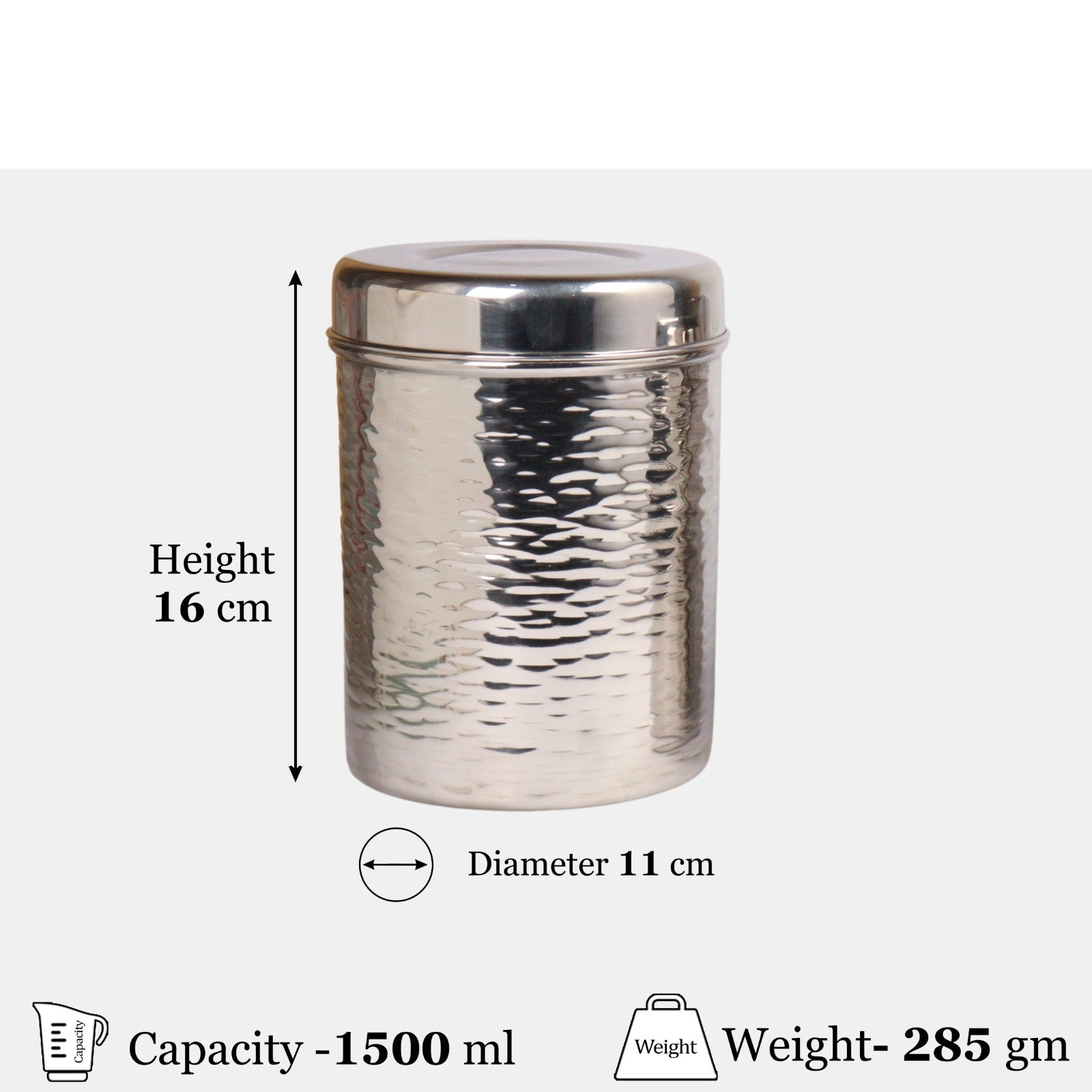 DesiDine Stainless Steel Hammered Dabba Sets