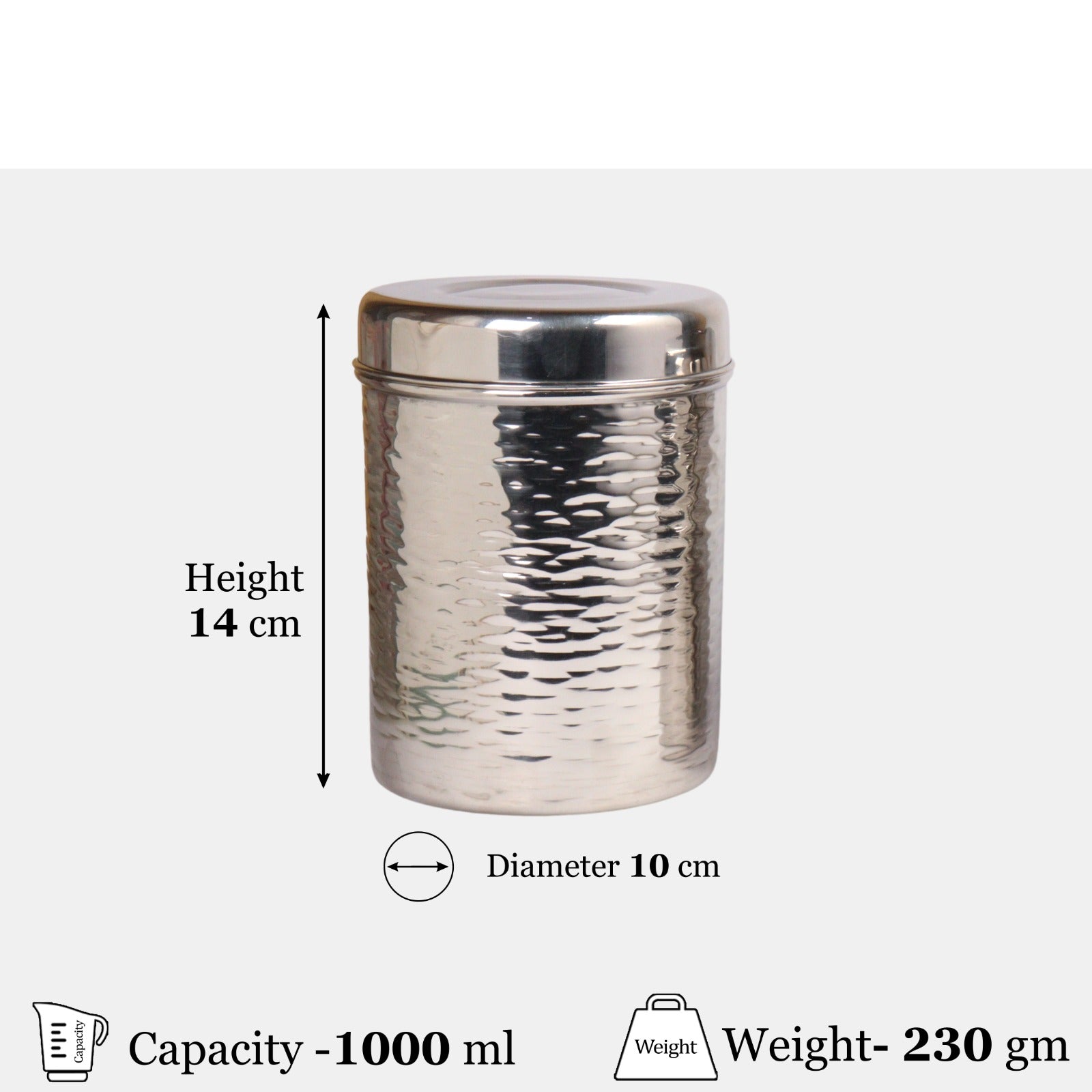 DesiDine Stainless Steel Hammered Dabba Sets