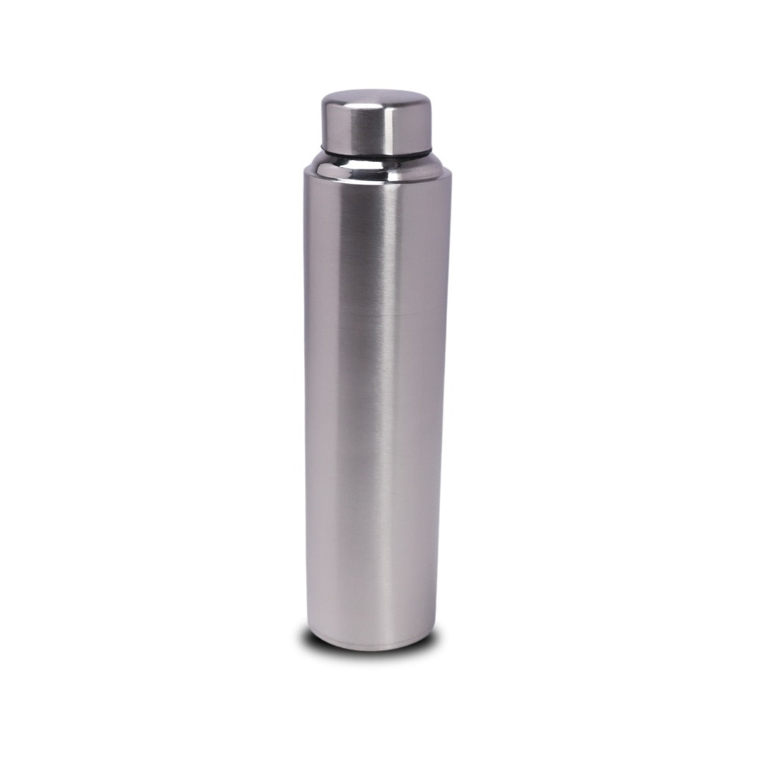 DesiDine Stainless Steel Water Bottle 900 ml/Water Bottle Silver, Pack Of 1