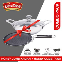 Desidine Honey Comb Kadhai with Honey Comb Tawa