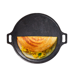 DesiDine Pre-Seasoned Cast Iron Dosa Tawa 30 cm