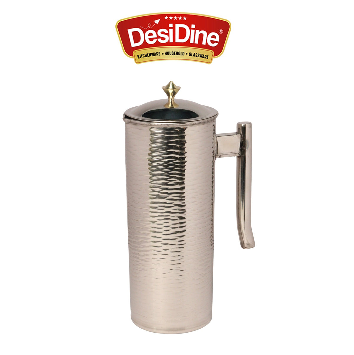 Desidine Hammered Silver Stainless Steel Water Jug