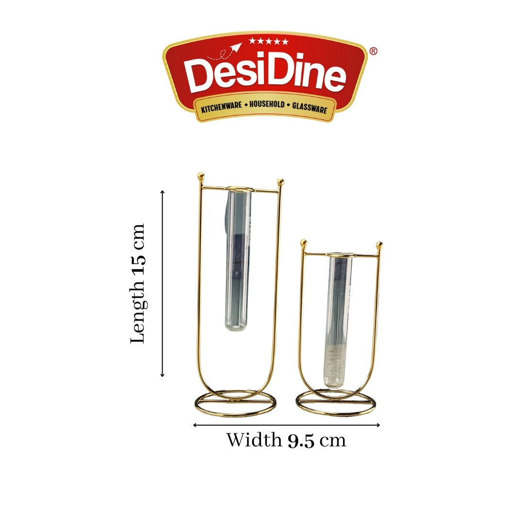 Desidine Test Tube Planter With Golden Stand