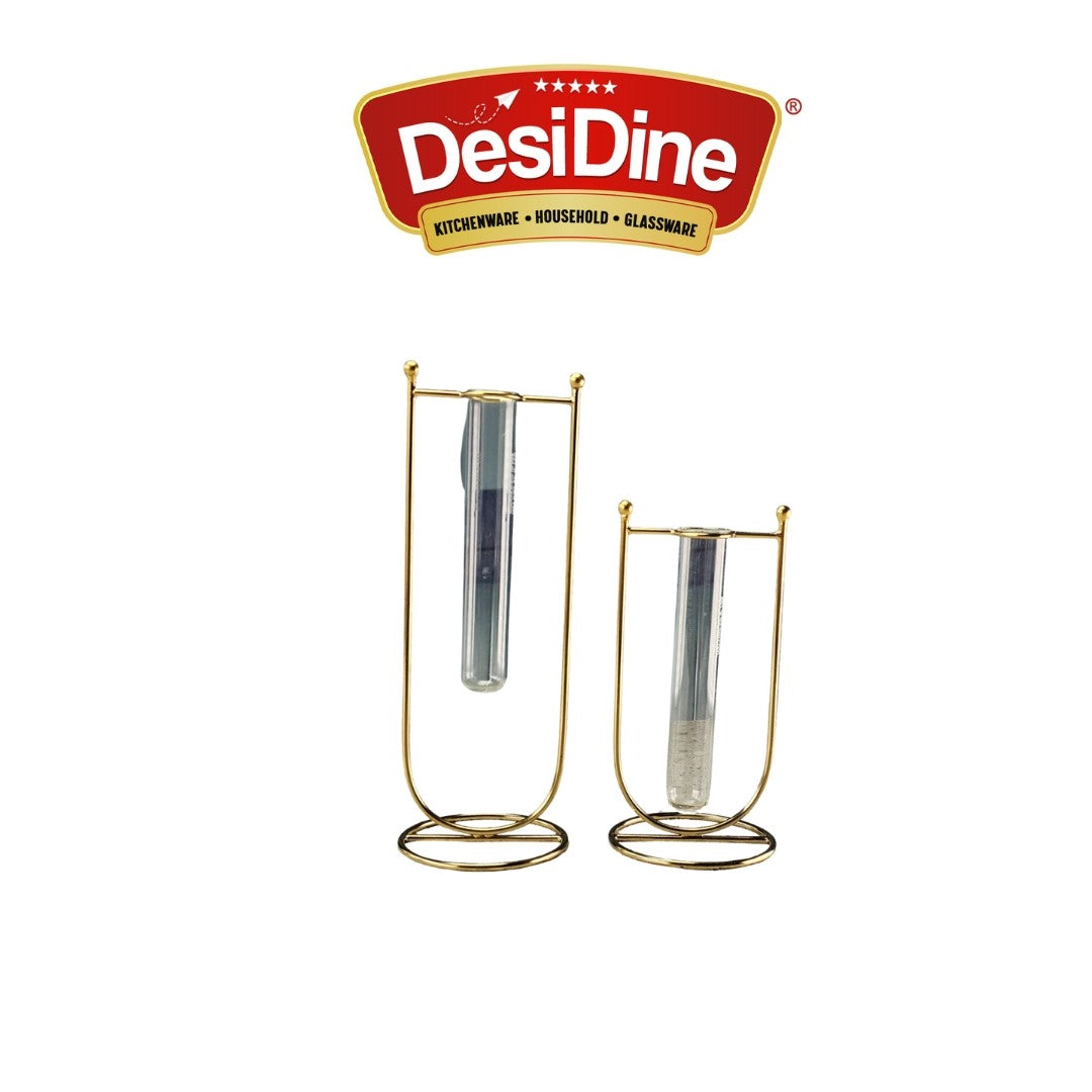 Desidine Test Tube Planter With Golden Stand