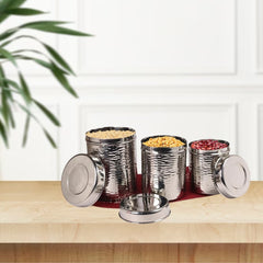 DesiDine Stainless Steel Hammered Dabba Sets