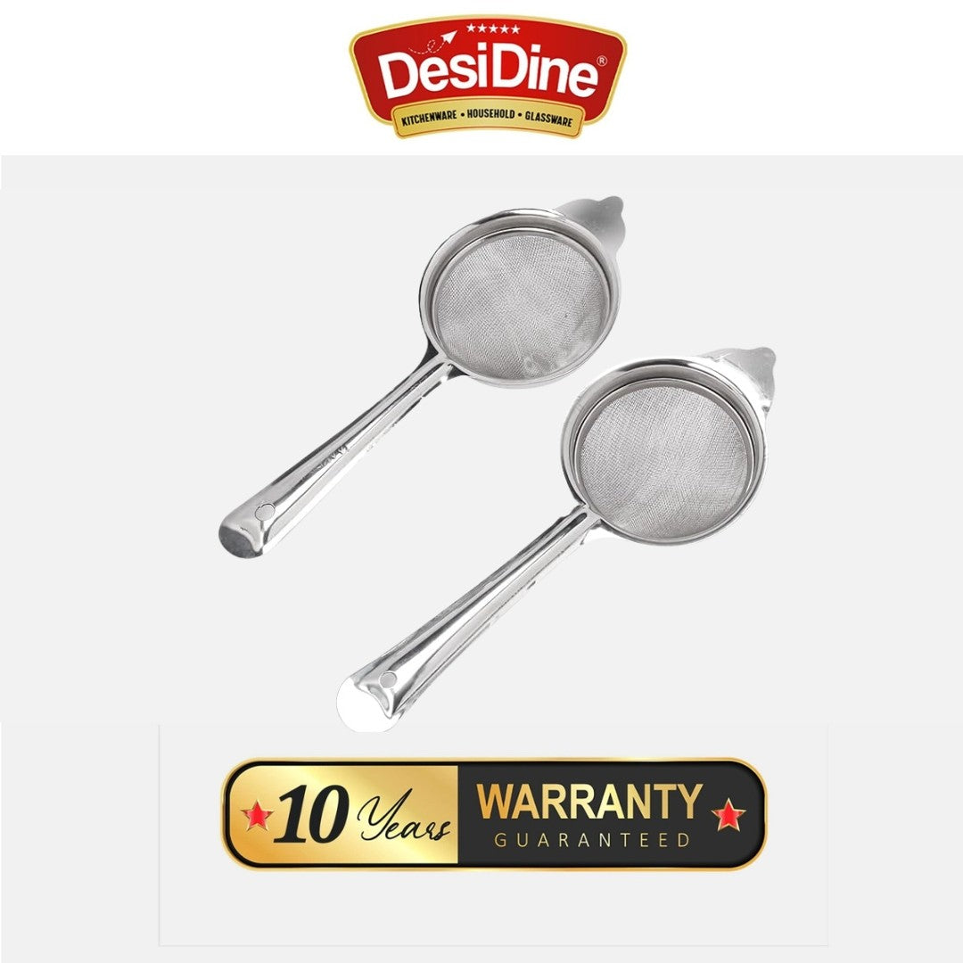 Stainless Steel Dolphin Double Mesh Tea Strainer Set of 2