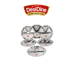 DESIDINE Stainless Steel Rimhjhim 4 in 1 Dinner Plate/Bhojan Thal