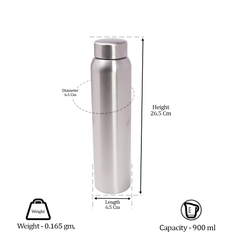 Desidine Single Wall Stainless Steel Water Bottle, 1 Litre